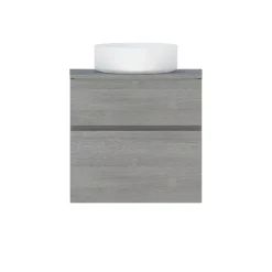 Meuble sous vasque faible profondeur effet chêne clair l.60 cm 2 tiroirs, Calao