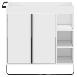 Meuble sous vasque faible profondeur à poser avec porte-serviettes blanc l.85 x H.82 x P.36 cm, GoodHome Maza