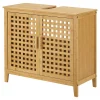 Meuble sous vasque Ingmarsö avec 2 portes en bambou 60 x 67 x 30 cm en.casa