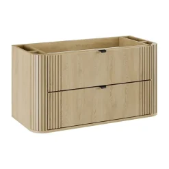 Meuble sous vasque KORI 100 cm chene clair 2 tiroirs suspendus