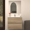 Meuble sous vasque seul, 2 tiroirs, 60cm, simple vasque - nebraska (chêne clair) - IDA