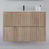 Meuble sous vasque seul, 2 tiroirs, 70cm, simple vasque - cambrian (chêne clair) - RIBERA