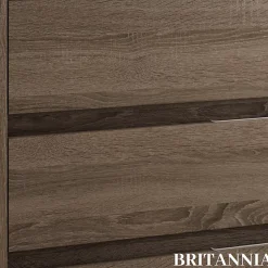 Meuble sous vasque seul, 3 tiroirs, 100cm, simple vasque - britannia (chêne foncé) - TIRIS