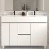 Meuble sous vasque seul, 2 tiroirs et 4 portes, 120cm, simple vasque - blanc brillant - HARO