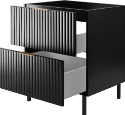 Meuble sous vasque sur pieds FLOW noir 60 cm