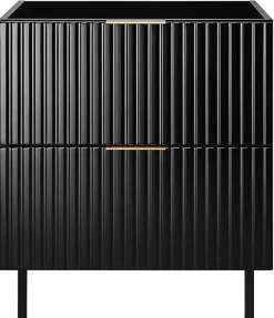Meuble sous vasque sur pieds FLOW noir 80 cm