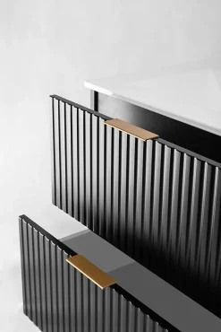 Meuble sous vasque sur pieds FLOW noir 80 cm