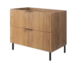 Meuble sous vasque sur pieds FLOW chêne craft 80 cm