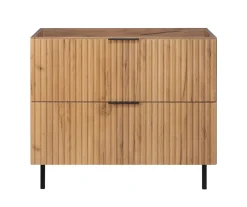 Meuble sous vasque sur pieds FLOW chêne craft 80 cm