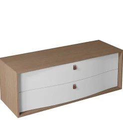 Meuble sous vasque suspendu blanc mat 2 tiroirs l.140 x H.50 x P.50 cm, Decotec Havana