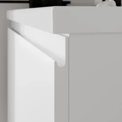 Meuble sous vasque suspendu blanc mat 2 tiroirs l.80 x H.48 x P.45 cm Levanna