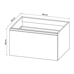 Meuble sous vasque suspendu blanc mat 2 tiroirs l.80 x H.48 x P.45 cm Levanna
