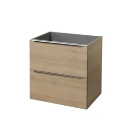 Meuble sous vasque suspendu effet chêne l.60 x H.60 x P.45 cm, GoodHome Imandra