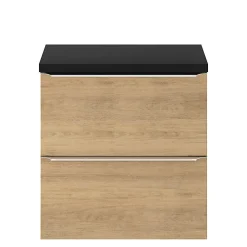 Meuble sous vasque suspendu effet chêne l.60 x H.60 x P.45 cm, GoodHome Imandra
