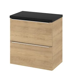 Meuble sous vasque suspendu effet chêne l.60 x H.60 x P.45 cm, GoodHome Imandra