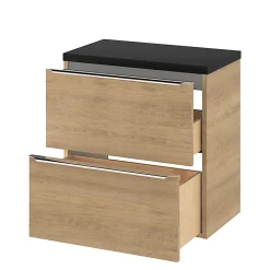 Meuble sous vasque suspendu effet chêne l.60 x H.60 x P.45 cm, GoodHome Imandra
