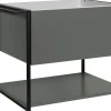 Meuble sous vasque suspendu LOV avec porte-serviettes vert et noir 60 cm