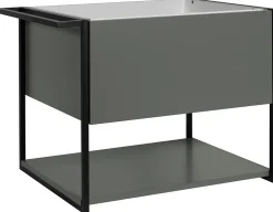 Meuble sous vasque suspendu LOV avec porte-serviettes vert et noir 60 cm