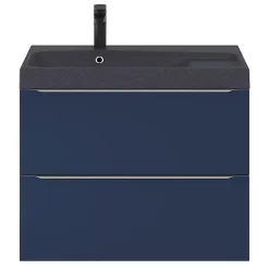 Meuble sous vasque suspendu bleu nuit mat l.80 x H.60 x P.45 cm, GoodHome Imandra