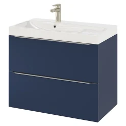 Meuble sous vasque suspendu bleu nuit mat l.80 x H.60 x P.45 cm, GoodHome Imandra