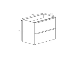 Meuble sous vasque suspendu bleu nuit mat l.80 x H.60 x P.45 cm, GoodHome Imandra