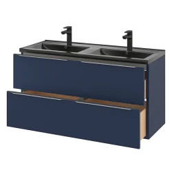 Meuble sous vasque suspendu bleu nuit mat l.120 x H.60 x P.45 cm, GoodHome Imandra