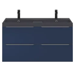 Meuble sous vasque suspendu bleu nuit mat l.120 x H.60 x P.45 cm, GoodHome Imandra