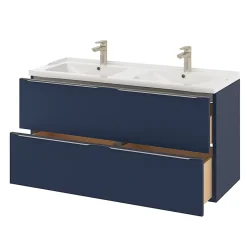 Meuble sous vasque suspendu bleu nuit mat l.120 x H.60 x P.45 cm, GoodHome Imandra