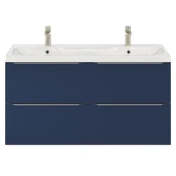Meuble sous vasque suspendu bleu nuit mat l.120 x H.60 x P.45 cm, GoodHome Imandra