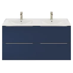 Meuble sous vasque suspendu bleu nuit mat l.120 x H.60 x P.45 cm, GoodHome Imandra
