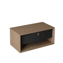 Meuble sous vasque suspendu noir mat 1 tiroir l.90 x H.40 x P.50 cm, Decotec Havana