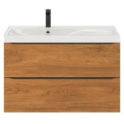 Meuble sous vasque suspendu effet noyer l.100 x H.60 x P.45 cm, GoodHome Imandra