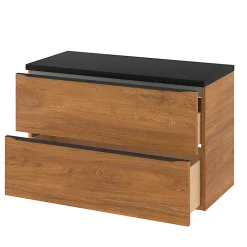 Meuble sous vasque suspendu effet noyer l.100 x H.60 x P.45 cm, GoodHome Imandra