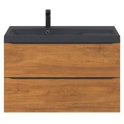 Meuble sous vasque suspendu effet noyer l.100 x H.60 x P.45 cm, GoodHome Imandra