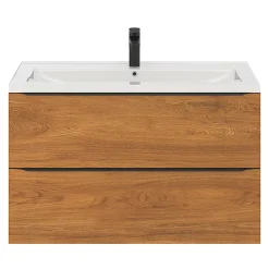 Meuble sous vasque suspendu effet noyer l.100 x H.60 x P.45 cm, GoodHome Imandra