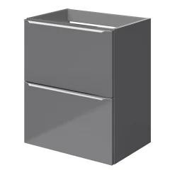 Meuble sous vasque suspendu faible profondeur gris brillant l.50 x H.60 x P.36 cm, GoodHome Imandra