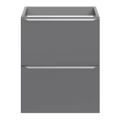 Meuble sous vasque suspendu faible profondeur gris brillant l.50 x H.60 x P.36 cm, GoodHome Imandra