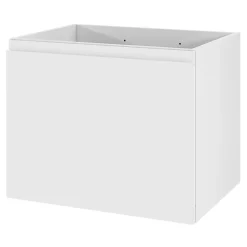 Meuble sous vasque suspendu blanc mat 2 tiroirs l.60 x H.48 x P.45 cm Levanna
