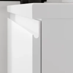 Meuble sous vasque suspendu blanc mat 2 tiroirs l.60 x H.48 x P.45 cm Levanna