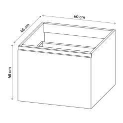 Meuble sous vasque suspendu blanc mat 2 tiroirs l.60 x H.48 x P.45 cm Levanna