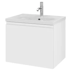 Meuble sous vasque suspendu blanc mat 2 tiroirs l.60 x H.48 x P.45 cm Levanna