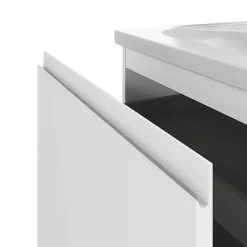Meuble sous vasque suspendu blanc mat 2 tiroirs l.60 x H.48 x P.45 cm Levanna