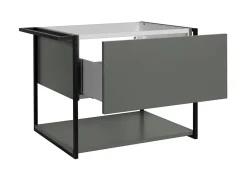 Meuble sous vasque suspendu LOV avec porte-serviettes vert et noir 80 cm