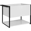 Meuble sous vasque suspendu LOV avec porte-serviettes blanc brillant et noir 60 cm