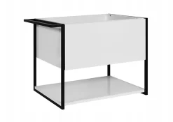 Meuble sous vasque suspendu LOV avec porte-serviettes blanc brillant et noir 60 cm