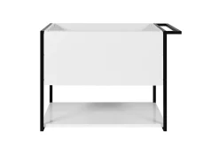 Meuble sous vasque suspendu LOV avec porte-serviettes blanc brillant et noir 60 cm