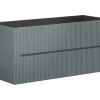 Meuble sous vasque suspendu strié gris - 120 cm - PAVANI
