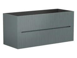 Meuble sous vasque suspendu strié gris - 120 cm - PAVANI