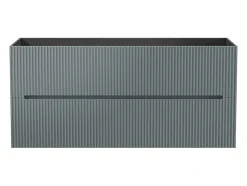 Meuble sous vasque suspendu strié gris - 120 cm - PAVANI