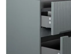 Meuble sous vasque suspendu strié gris - 120 cm - PAVANI